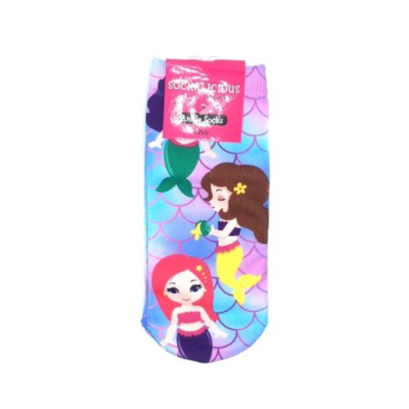 Sockalicious Other - Rainbow the Mermaid Ankle Girl Socks One Size